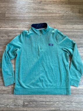 L.L. Bean Traditional Fit Men's Teal Quarter-Zip Sweater